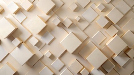 Geometric squares and cubes form a textured pattern
