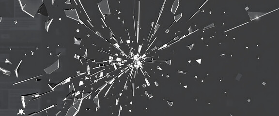 Vector halftone of a digital mirror shattering into data shards, reflecting news, ads, and influencer clips.
