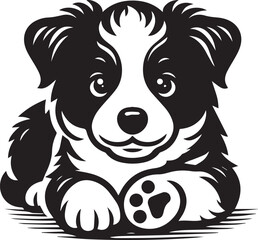 Border Collie Dog Vector – Silhouette 