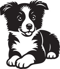 Border Collie Dog Vector – Silhouette 