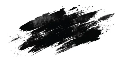 Selbstklebende Fototapeten Formen  ink brushstroke on white background with visible splashes for watercolor style effect. grunge isolated on white background,  © DARK TRUST