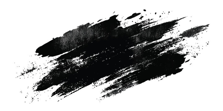  ink brushstroke on white background with visible splashes for watercolor style effect. grunge isolated on white background,