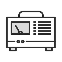 Voltage Meter Power Supply Icon Graphic for Electronic Measurement and Audio Equipment
