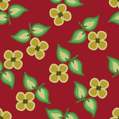 Cute vector floral seamless pattern. Colorful flowers background. Trendy repeat texture for fashion print, wallpaper or fabric