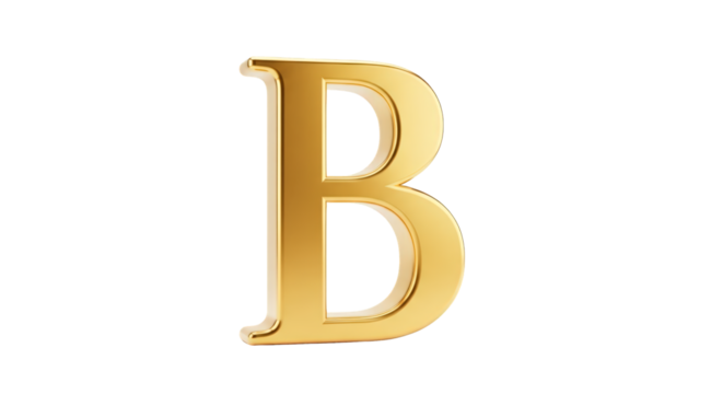 Golden letter b isolated on white. featuring letter, B, gold and more in a creative and professional design.