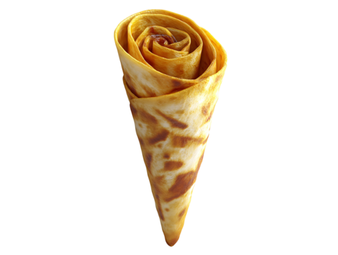 Delicious Crispy Crepe Cone Shaped Like a Rose