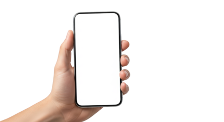 Hand holding blank smartphone screen 1. featuring smartphone, phone, mobile and more in a creative and professional design.