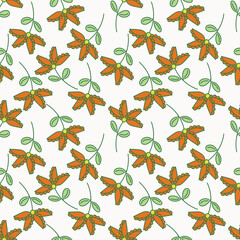 Cute vector floral seamless pattern. Colorful flowers background. Trendy repeat texture for fashion print, wallpaper or fabric