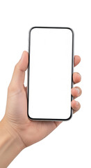 Hand holding modern smartphone with blank screen. featuring smartphone, phone, mobile and more in a creative and professional design.