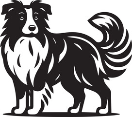 Border Collie Dog Vector – Silhouette 