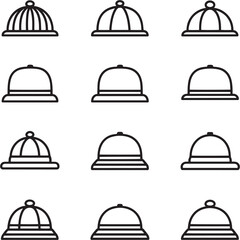 Cloche Hat Simple 2D Line Illustration