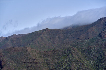 Volcanic ridges and clouds in Teno