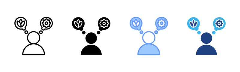 Stress Management icon set multiple style collection