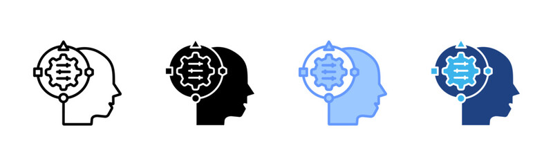 Adaptability icon set multiple style collection