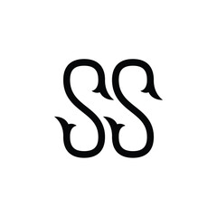 SS monogram logo design letter text name symbol monochrome logotype alphabet character simple logo