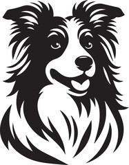 Border Collie Dog Vector – Silhouette 