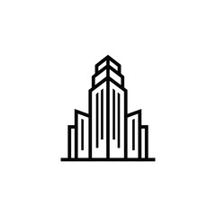 Minimalist Skyscraper Icon Design for Business Real Estate and Architecture