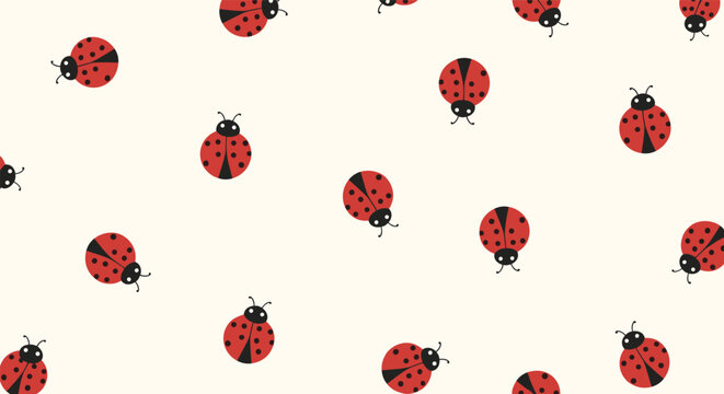 Cute ladybug pattern design for textile printing and fabric applications