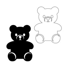 Obraz premium teddy isolated black cute teddy bear graphic symbol