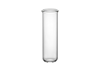 A clear glass test tube isolated on a transparent background