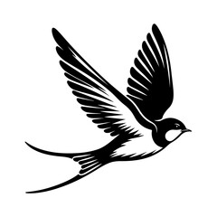 Fototapeta premium flying swallows bird silhouette 