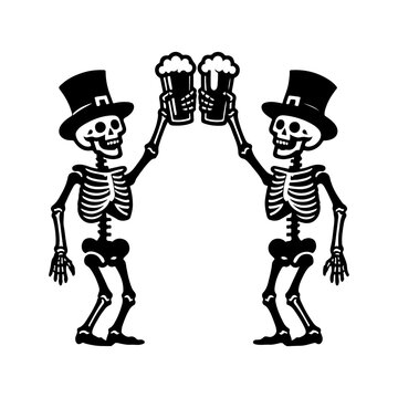 St patrick's day skeleton enjoy the pertty 