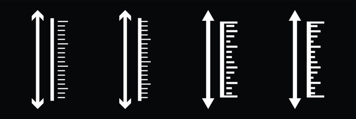 Human height icon set. Height measurement icon set. Scale tall human.