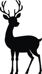 Fototapeta premium deer black vector silhouette