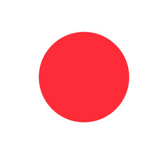 Simple Vector of the Flag of Japan (Hinomaru) - Red Circle on White Background