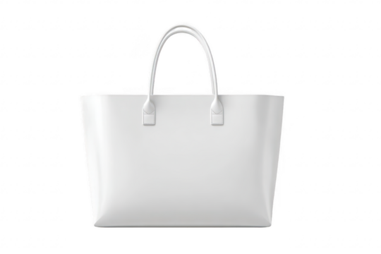 Blank white tote bag, top view