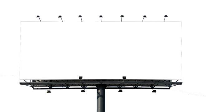 Giant Blank Billboard with Lights