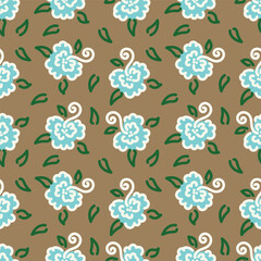 Hand drawn colourful florals Seamless pattern. Abstract Florals pattern. Colourful background. Designed for paper, cover, fabric, decor, wall paper and etc.