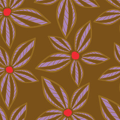 Cute vector floral seamless pattern. Colorful flowers background. Trendy repeat texture for fashion print, wallpaper or fabric