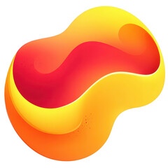 Obraz premium Abstract, organic shape with vibrant gradients of red and yellow
