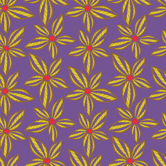 Hand drawn colourful florals Seamless pattern. Abstract Florals pattern. Colourful background. Designed for paper, cover, fabric, decor, wall paper and etc.