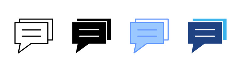 Fototapeta premium Chat icon set multiple style collection