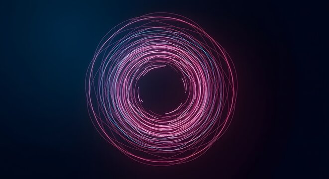 Dynamic Abstract Digital Circle Design with Colorful Lights and Patterns in Modern Aesthetic