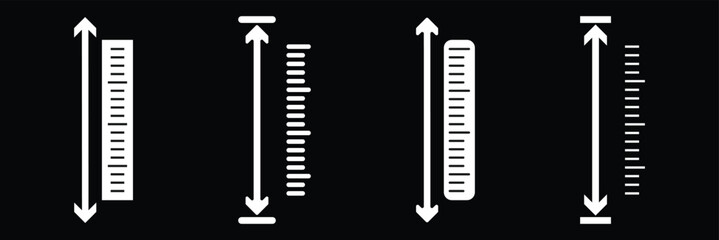 height icon flat vector