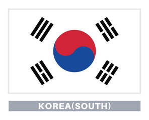 Flag of south korea. Flag icon. Standard colors. Standard size. Rectangular flag.