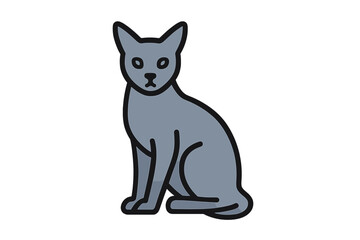 Vector Illustration of Russian Blue Cat Icon