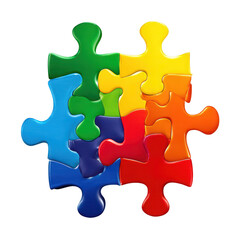 Obraz premium Colorful puzzle pieces forming a square