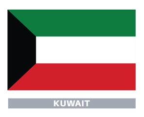 Flag of kuwait. Flag icon. Standard colors. Standard size. Rectangular flag.