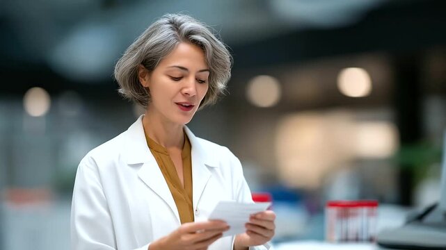 Lab Clerk Labeling Blood Test Results in Clinical Setting