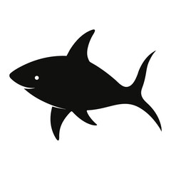Black shark silhouette animal marine