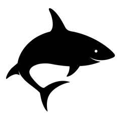 Black shark silhouette with white eye animal