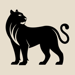 Obraz premium Black silhouette of a powerful tiger standing animal