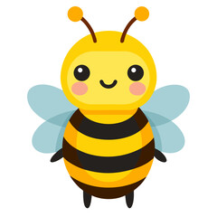 Happy yellow bee with blue wings insect animal