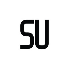 SU monogram logo design letter text name symbol monochrome logotype alphabet character simple logo