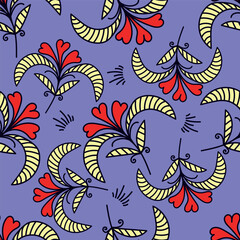 Cute vector floral seamless pattern. Colorful flowers background. Trendy repeat texture for fashion print, wallpaper or fabric