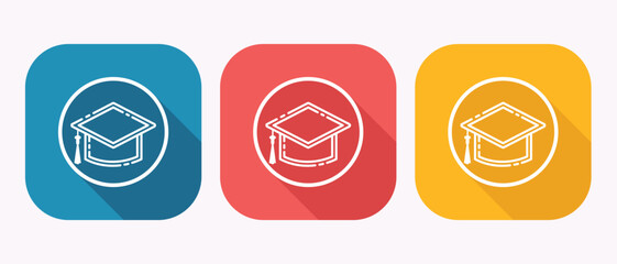 Colorful Graduation Cap Icons A Symbol of Academic Achievement and Education Celebrating Success